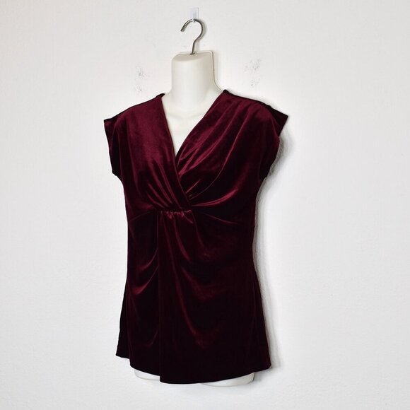 NY & Co Velvet Babydoll Top Sz S Whimsigoth Boho Holiday Cocktail Party NWT - Picture 3 of 13